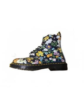 New Dr. Marten 1460 Pascal Floral Mash Up Backhand Boots Black 10